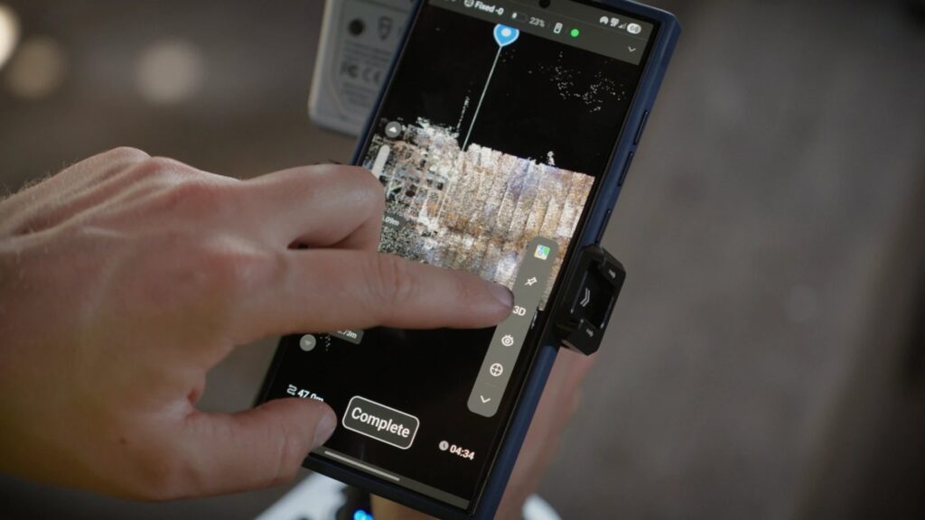 Phone screen showing a T1 scan session being completed
