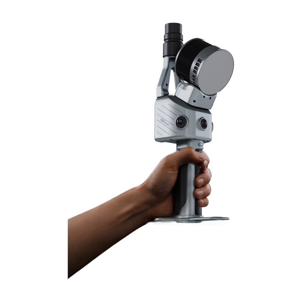 FJD Trion T1 held by its handle in Mobile Mode