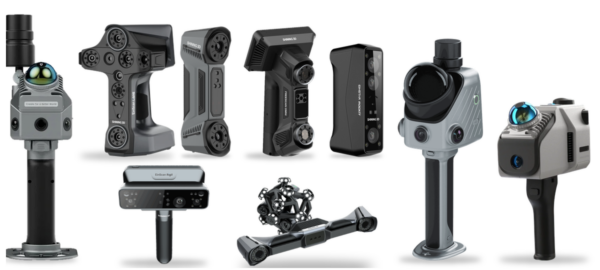 3D scanners: FJD Trion P2 and X1, Shining 3D EinScan Libre, Rigil, FreeScan Combo+, Omni, Trak Nova, EinStar Rockit, 3DMakerPro Eagle