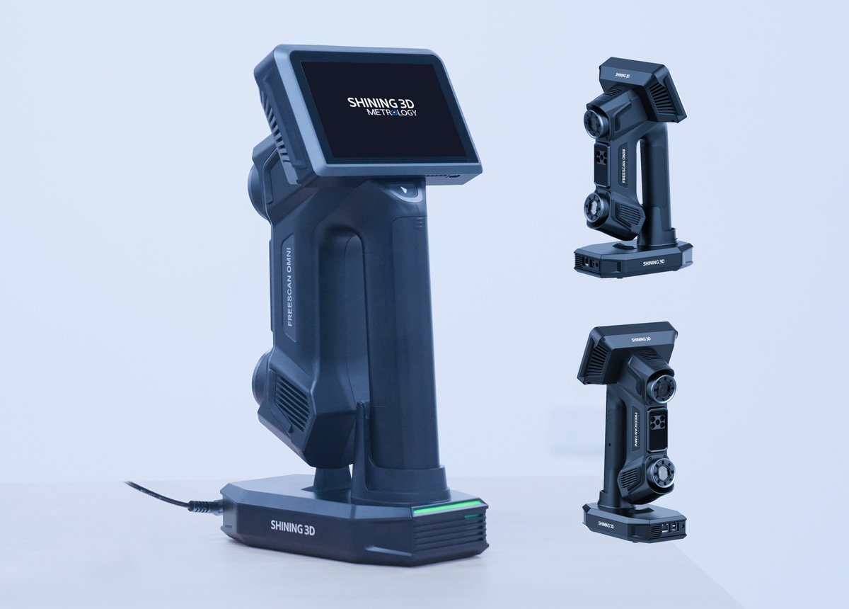 FreeScan Omni charging on its smart dock